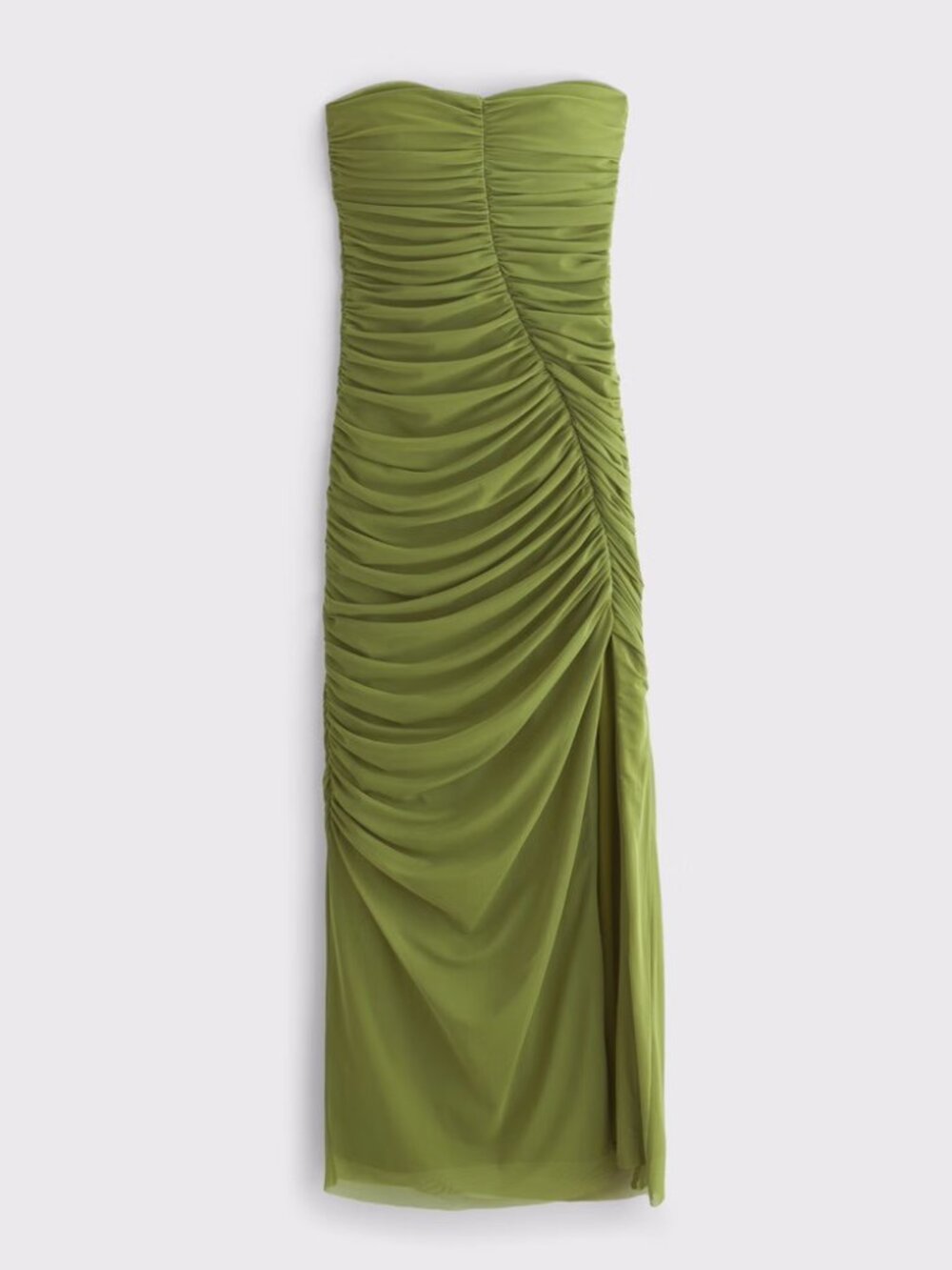 Abercrombie & Fitch Strapless Ruched Mesh Maxi Dress - Picture 5 of 5